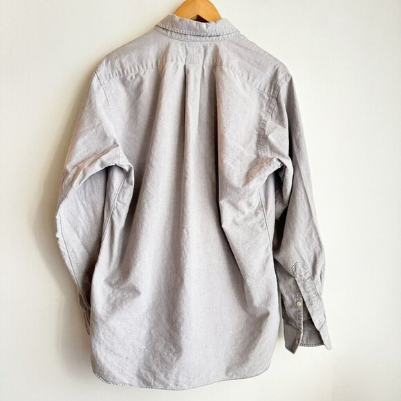 Vintage Ralph Lauren Grey Pony Logo Long Sleeve shirt M - Picture 7 of 8